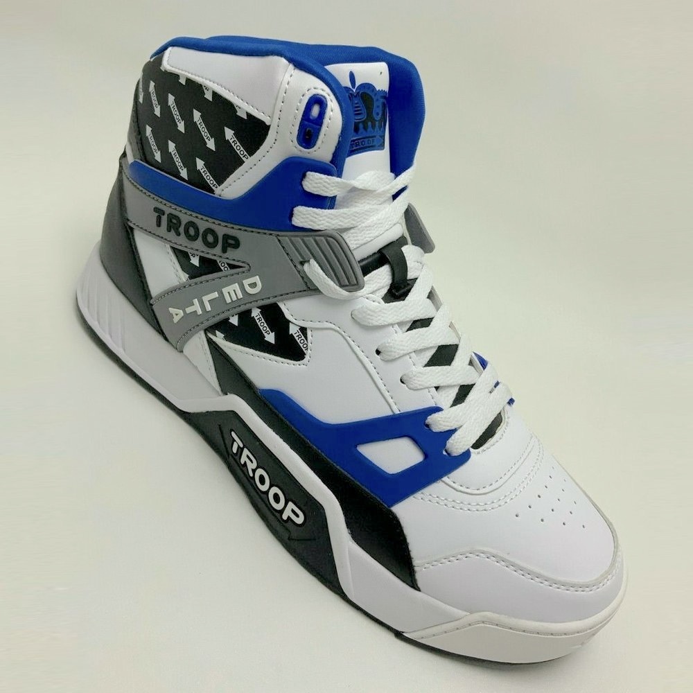 Men's Troop Delta White Black Blue High-Top Sneaker NWT